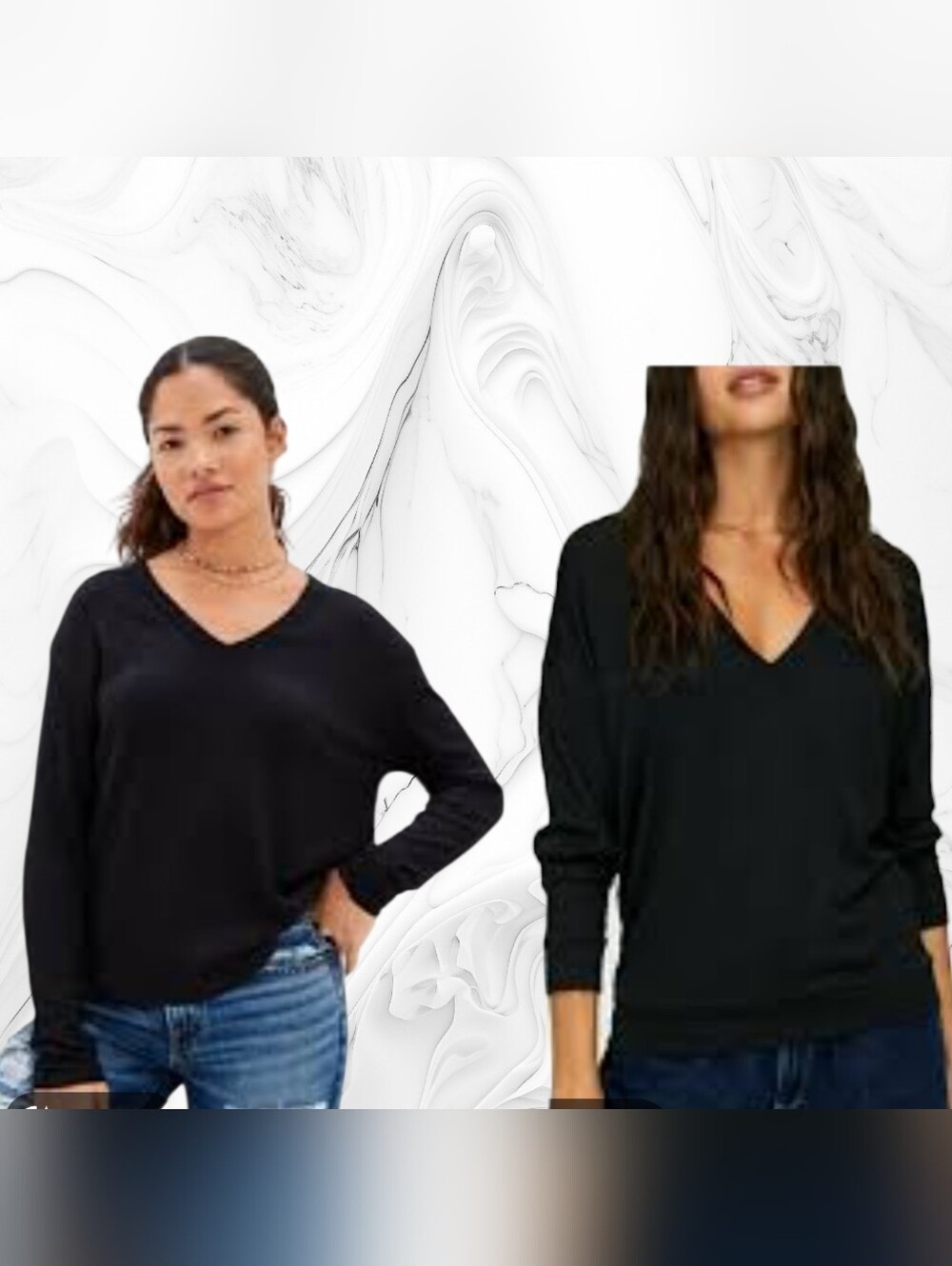 American Eagle Outfitters Women's Black V-Neck Sweater